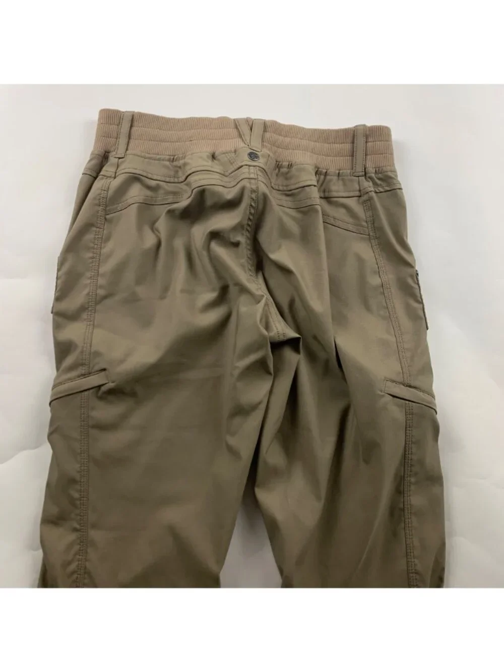 LONG Athleta Khaki Stretch Nylon Canvas Adjustable Straight Leg Adventure Pant 2 - Picture 9 of 9